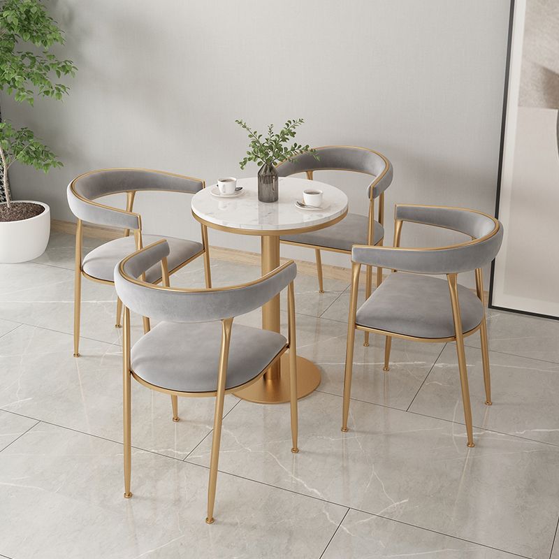 Skandinavischer Flanell-Schönheitssalon-Sessel, offener Esszimmerstuhl mit mattem Finish