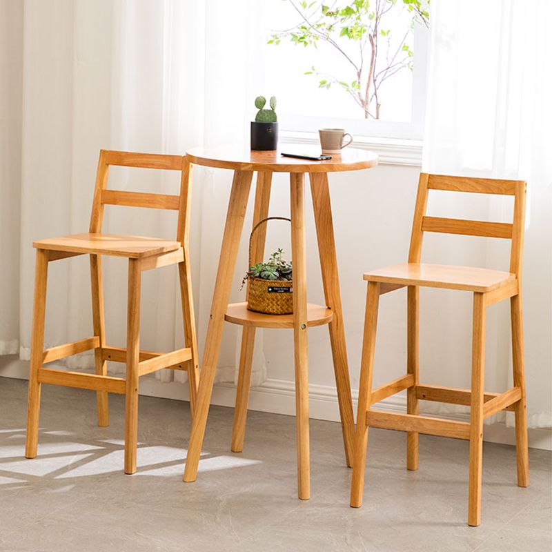 Contemporary Style Round Solid Wood Bar Dining Table for Home Use