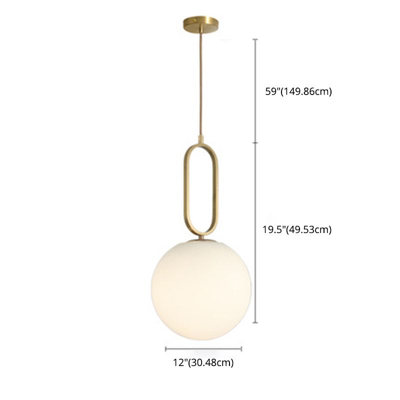 Lampada appesa alla palla bianca SEMPLICITÀ STHILE GLIGLIE LUCE PENDANTE APPOSTAZIONE PER CAMERA