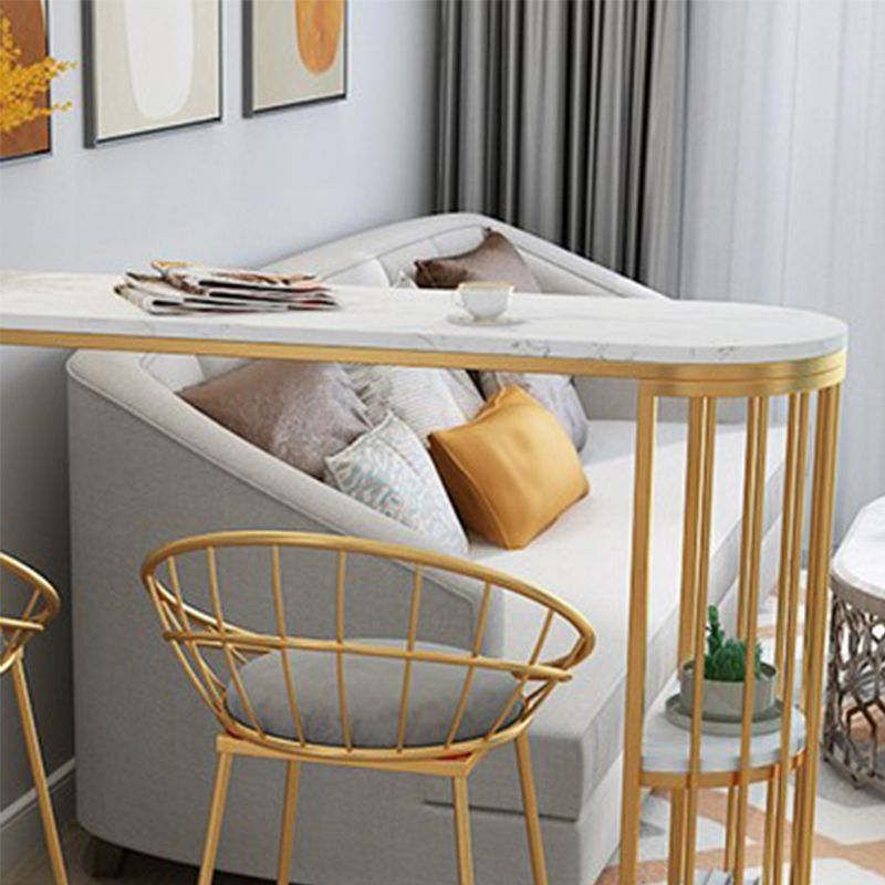 Specialty Pub Table Glam Bar Height Stone Table Bar Table for Indoor