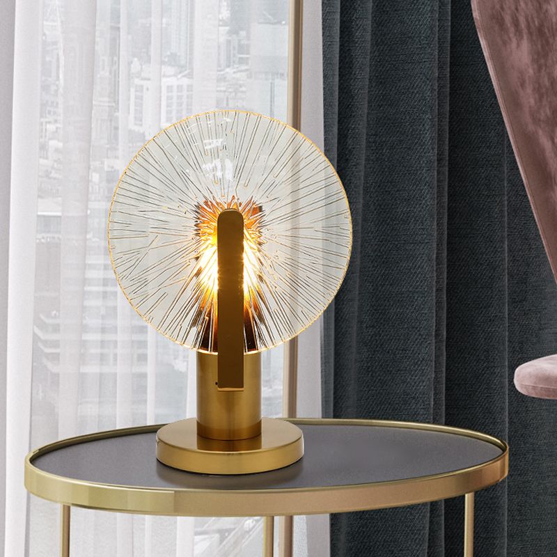 Gold Finish Night Light Postmodern 1 Glühbirne Klares Glas Tischbeleuchtung für Schlafzimmer