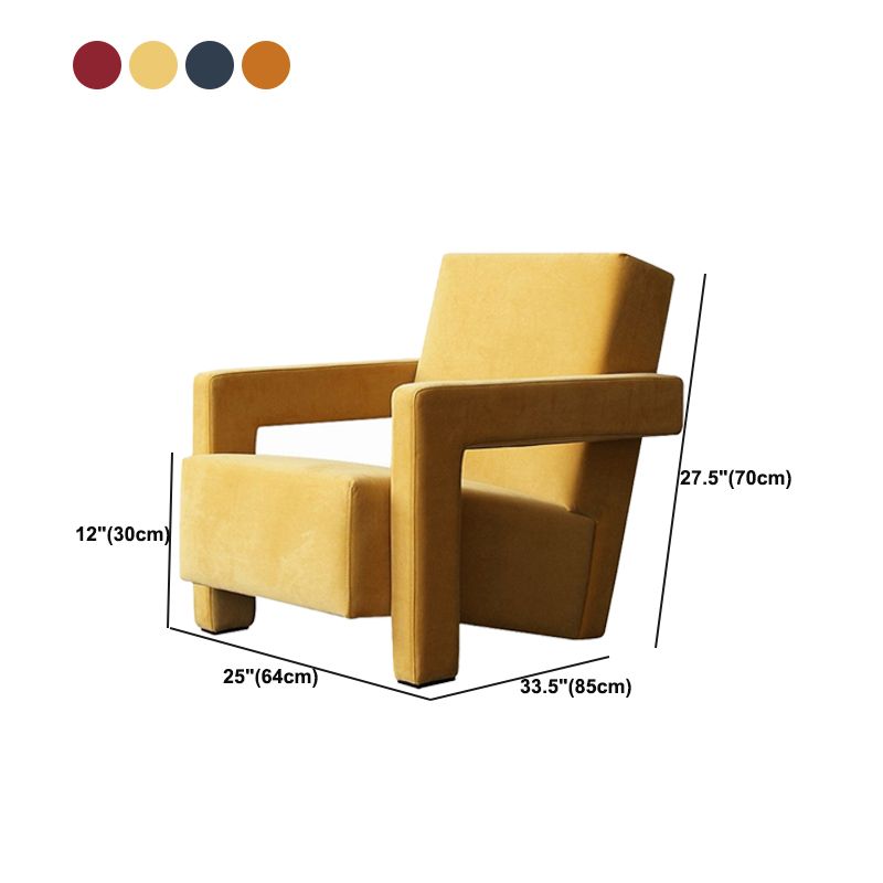 Nordic Square Arms Fabric Arms Included Fixed Back Accent Room Chair