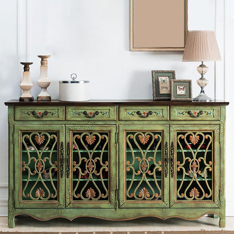 Industrial Cabriole Legs Storage Cabinet Solid Wood Storage Cabinet