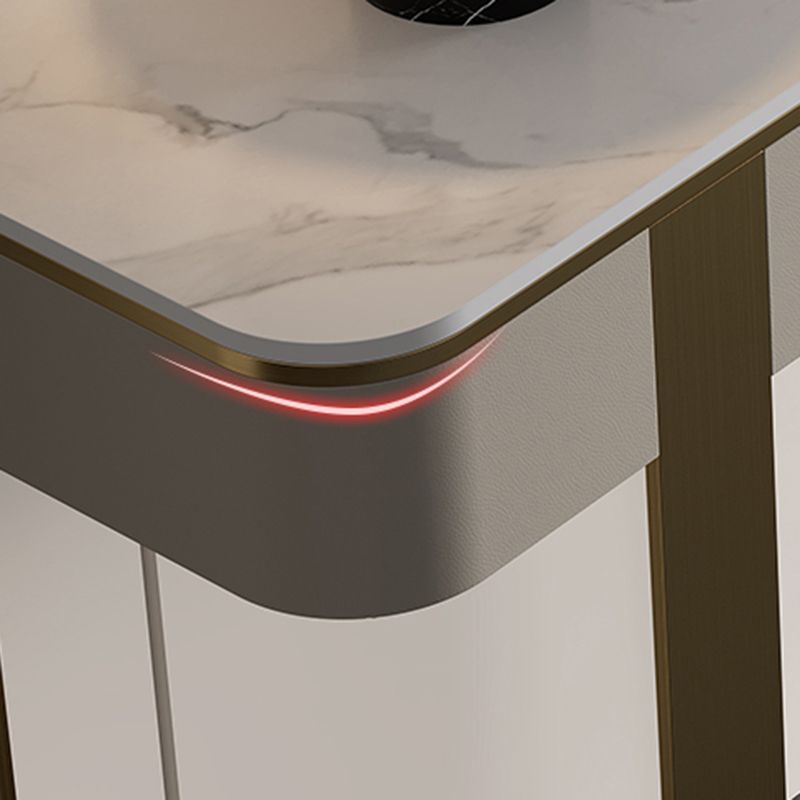 Stone Console Accent Table with Stainless Steel Bracket for Hall