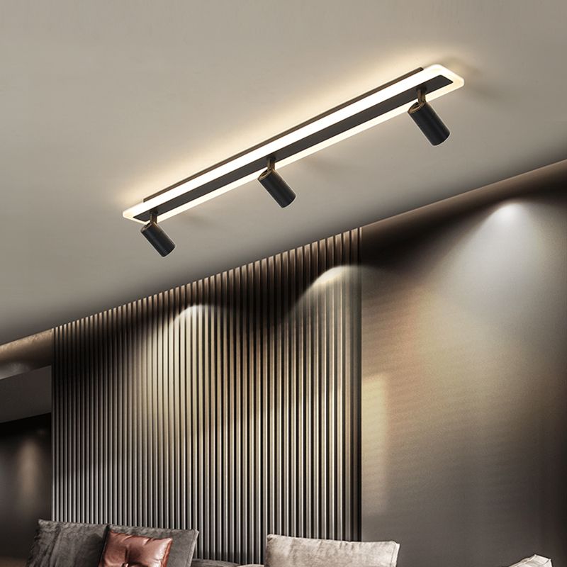 Geometry Shape LED Rail Ceiling Lamp Modern Simple Style Iron Flush Mount for Living Room