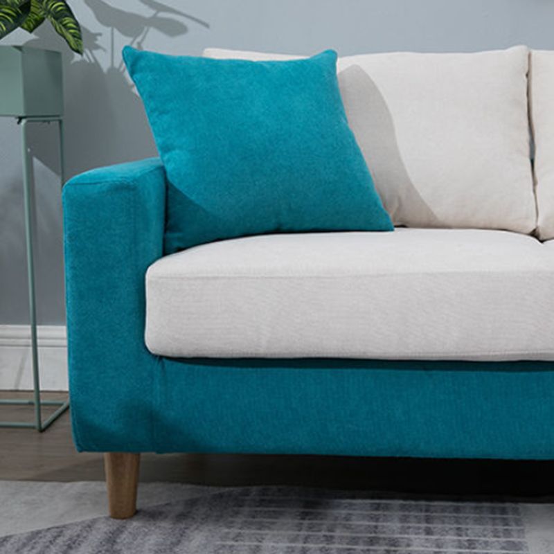 Loose Back Square Arm Sofa 2-Seater Fabric Cushions Loveseat with Storage