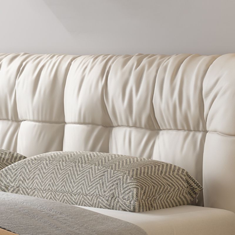 Wood and Upholstered Headboard Platform Bed Rectangular Panel Bed