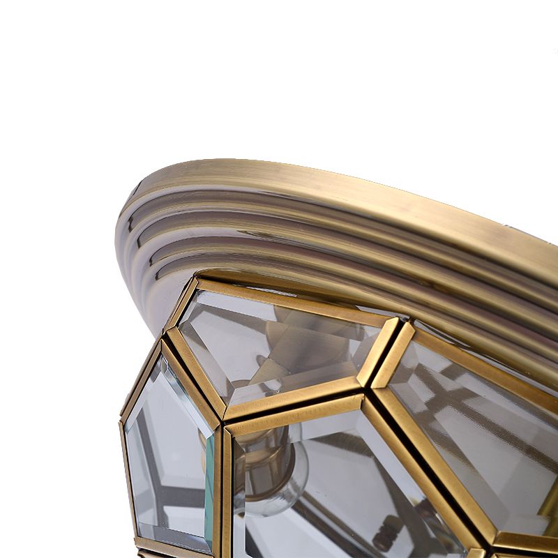 Plafonnier encastré en forme de bol pour couloir, luminaire Vintage en verre gris fumé et Nickel