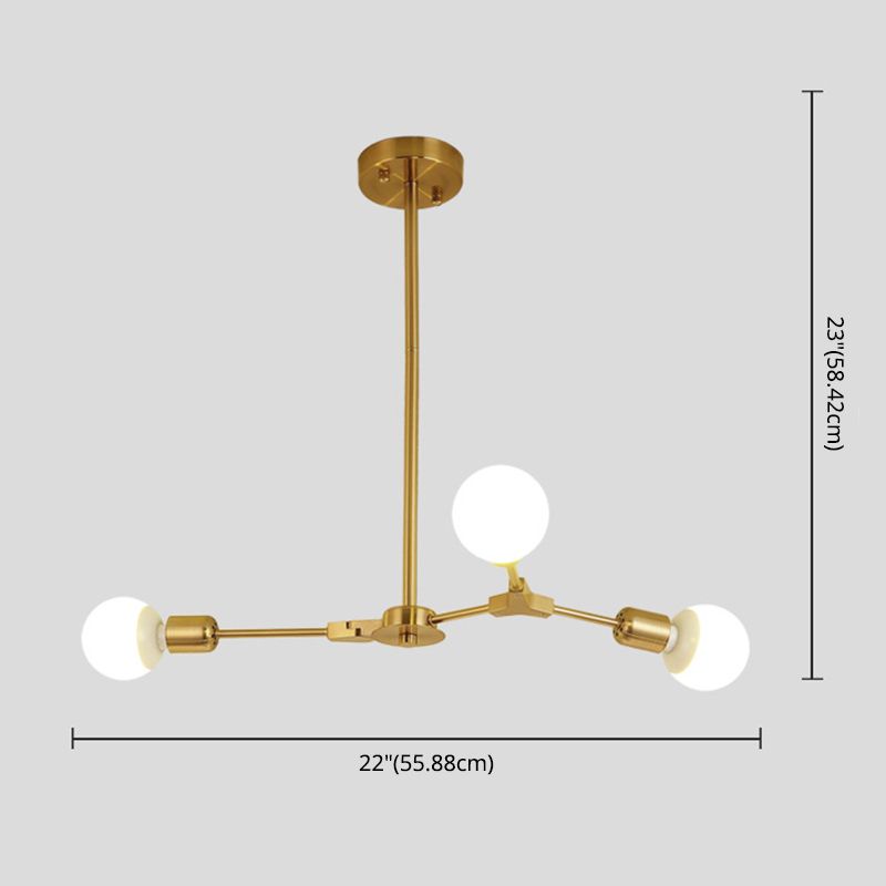 Modern Minimalist Style Branch Chandelier Lighting Fixtures Metal Chandelier for Living Room