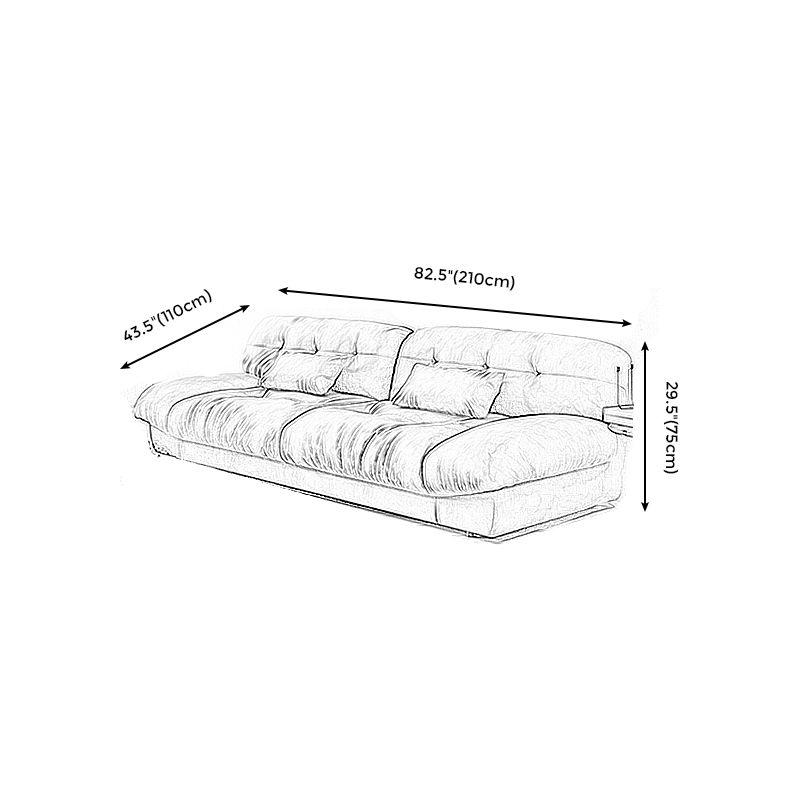 Brown Contemporary Armless Chesterfield Sofa for Living Room, Apartment