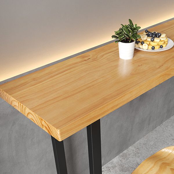 Rectangle Solid Wood Sled Base Bar Table for Kitchen Dining Room