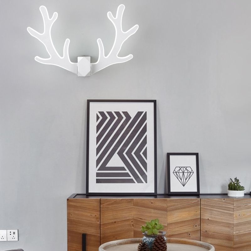 2-Light Antler Sconce Modern Metal Sconce Light Fixture for Bedroom