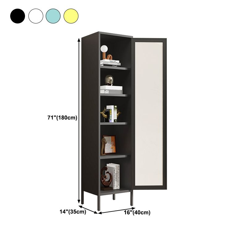 13.78"W Bookshelf Scandinavian Style Bookcase with Door for Home Office