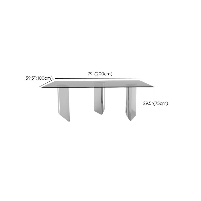 1/2/3 Pieces Modern Rectangle Tempered Glass Top Dining Set for Home