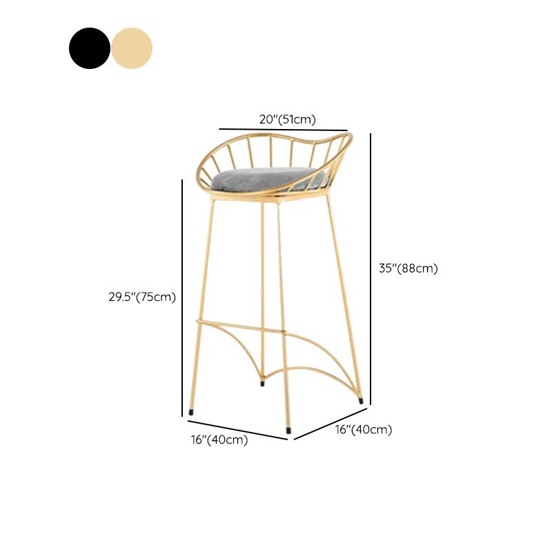 Contemporary Metal Counter Height Stools Low Black Stools for Bar