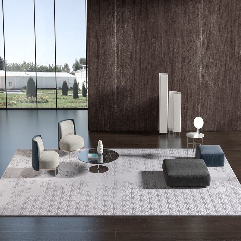 Modern Geometry Print Rug Polyester Indoor Carpet Stain Resistant Area Rug for Living Room