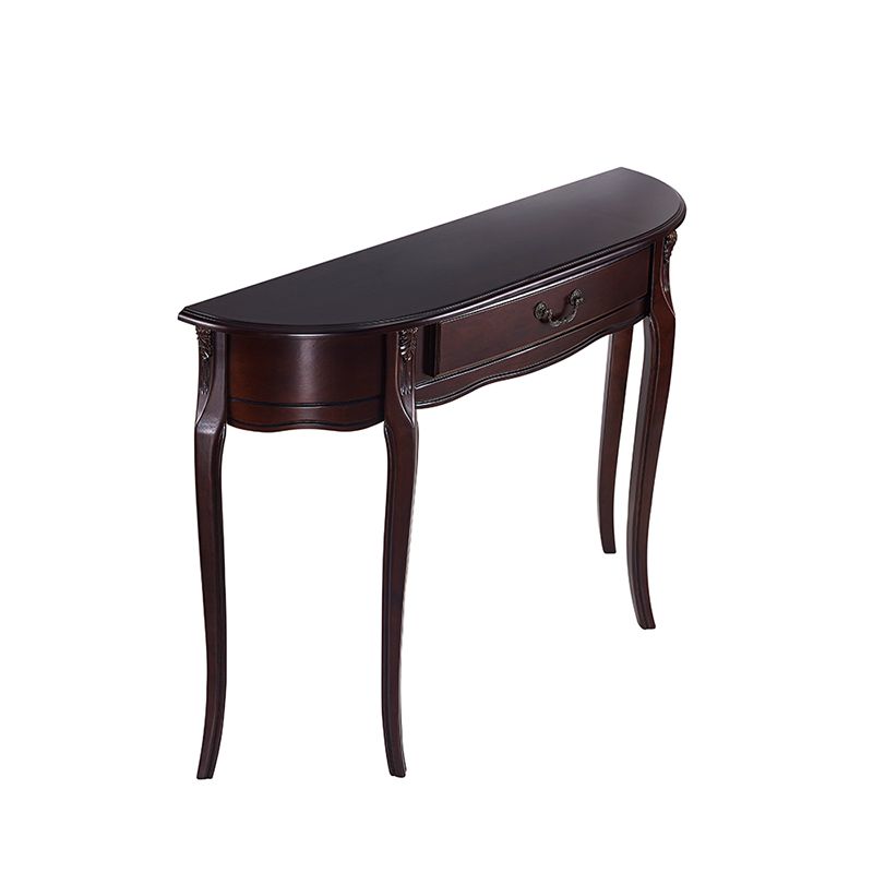 Mid-Century Modern Console Table Half Moon 4 Legs Rubbered Wood Sofa Console Table