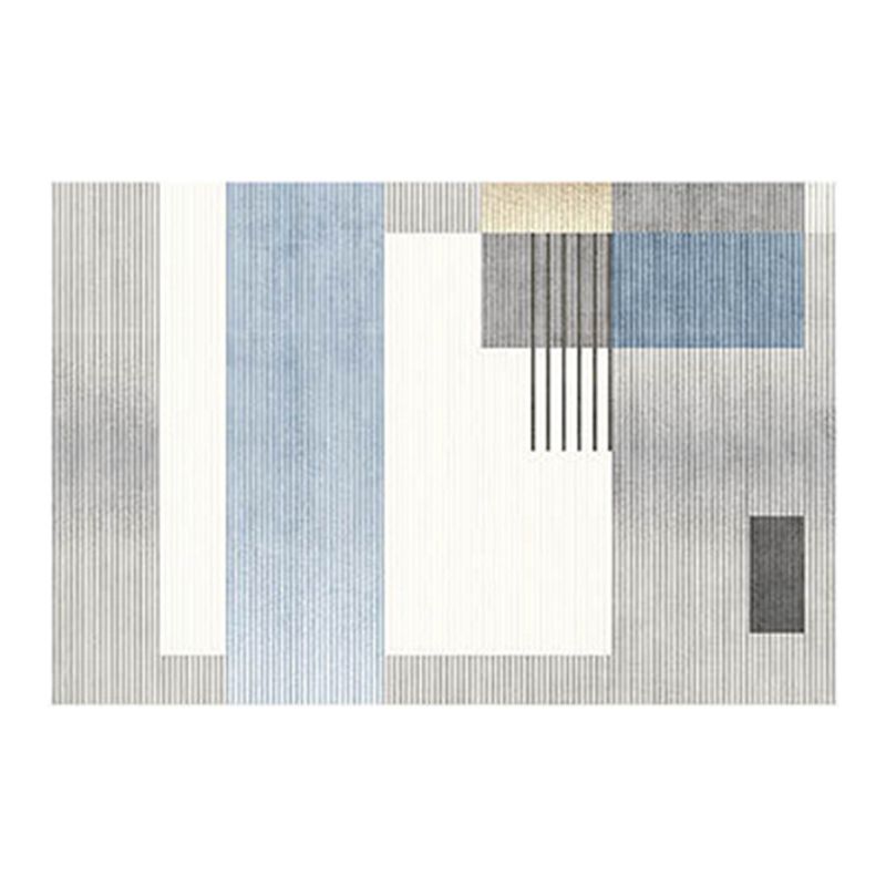 Rectangle Shape Rug Living Room Light Luxury Carpet Polyester Washable Area Rug