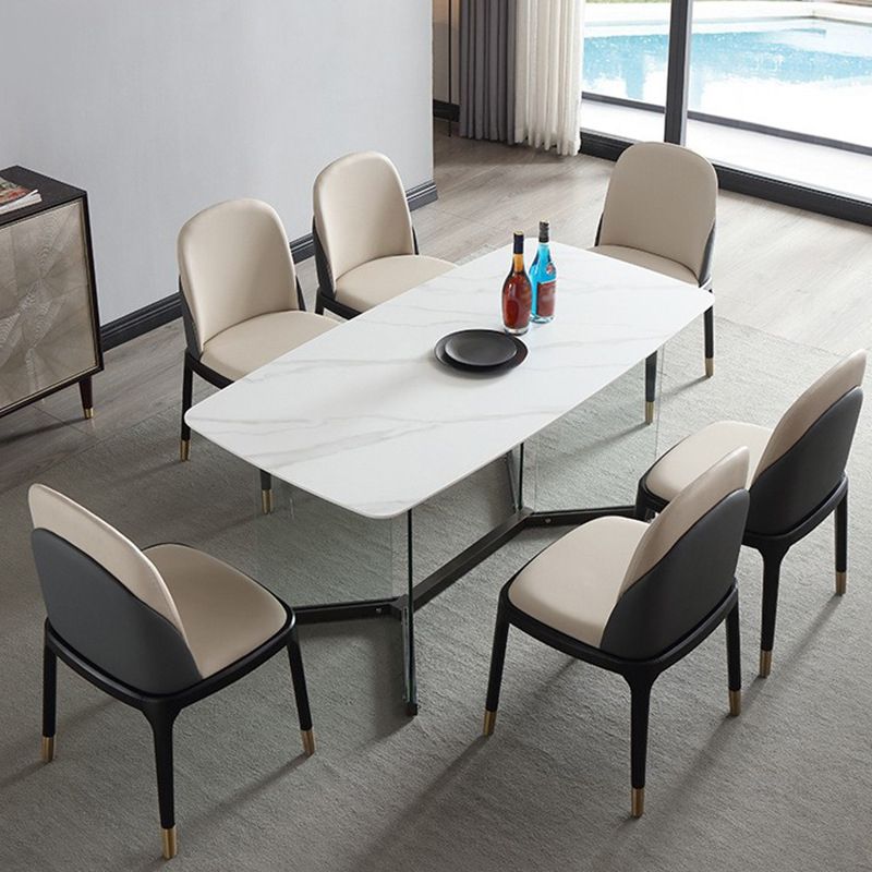 Designer Style Sintered Stone Dining Set Rectangle 1/2/5/7 Pieces Dining Room Table Set