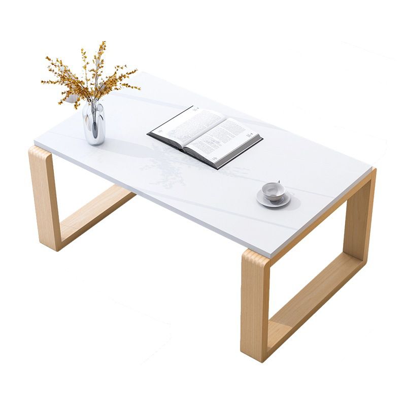 Sled Wooden Coffee Table Nordic Rectangular Single Cocktail Table, 15.75" D x 15.75" H