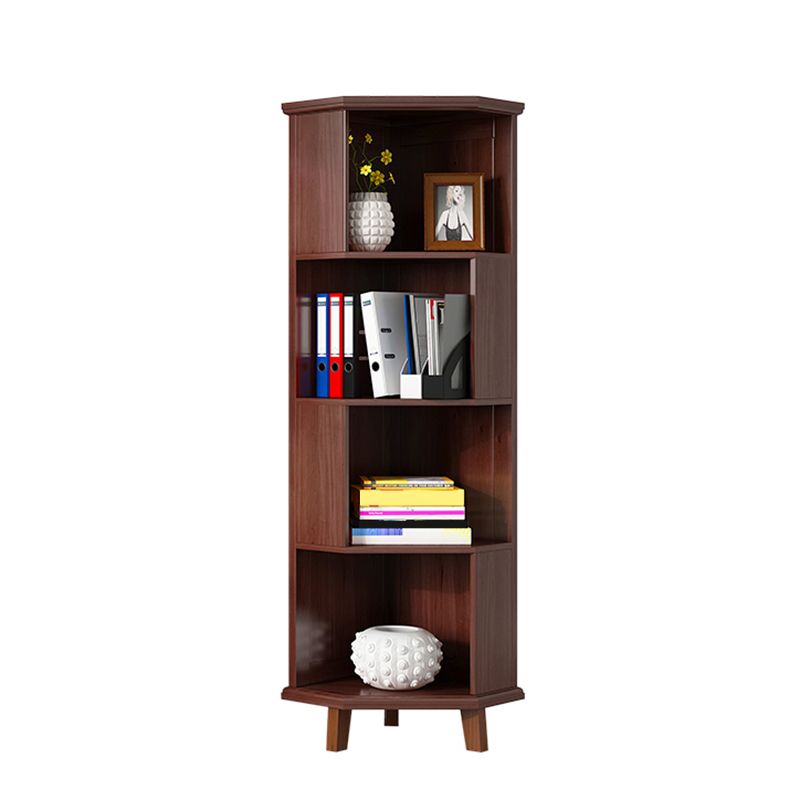 Brown / White Wooden Corner Chest, 15.75" Wide Accent Chest with Shelves