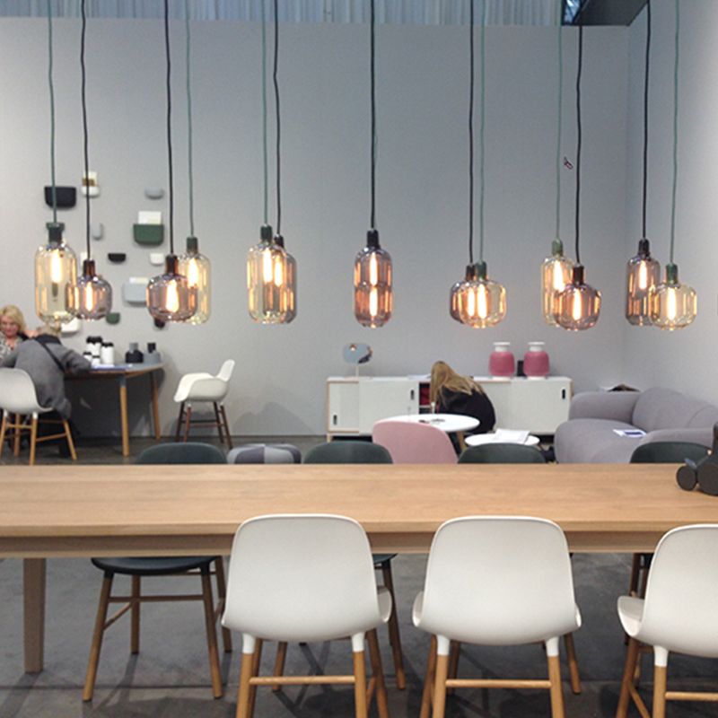 Nuance en verre suspendu léger moderne 1 la tête de tête lumière pour la salle à manger