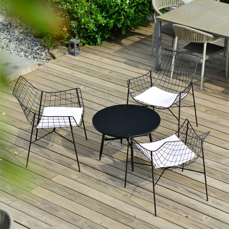 Boho Iron Circular Dining Table 1/3/4/5 Pcs Patio Dining Set