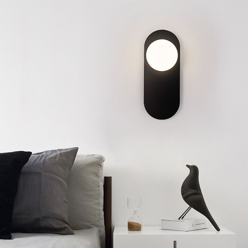 Single Modern Golden/Black Wall Mounted Sconce Shaded Wall Light for Bedroom