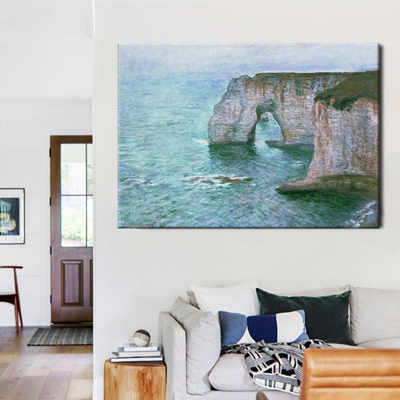Modern Canvas Wall Art Pastel Color Sea Arch Painting Wall Decoration for Parlor