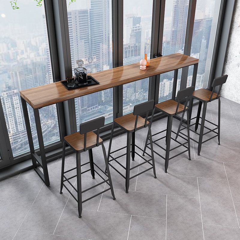 Solid Wood Counter Height Set Rectangle 1/2/5 Pieces Glam Pub Table Set