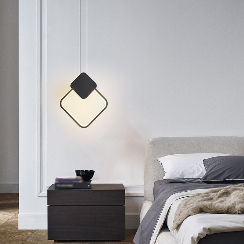 Postmodern Metal Ceiling Light Minimalist Style Geometry Led Pendant Lamp for Living Room