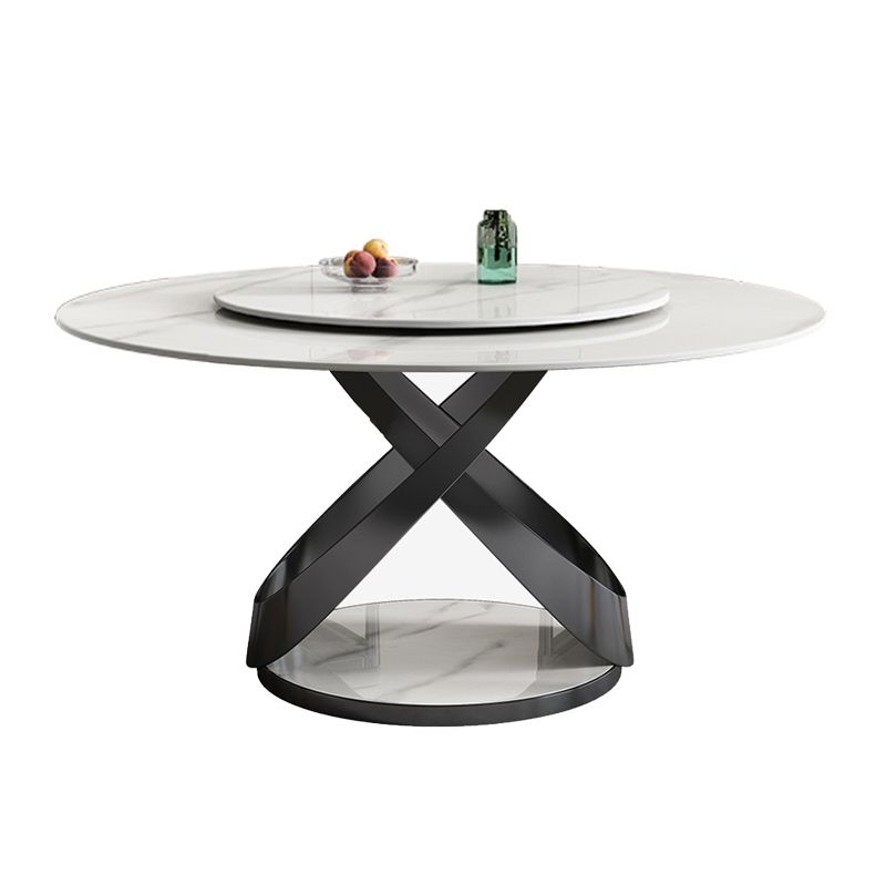 Modern Round Dining Table Set 1/2/5/7 Pieces with Metal Base Kitchen Furniture Set