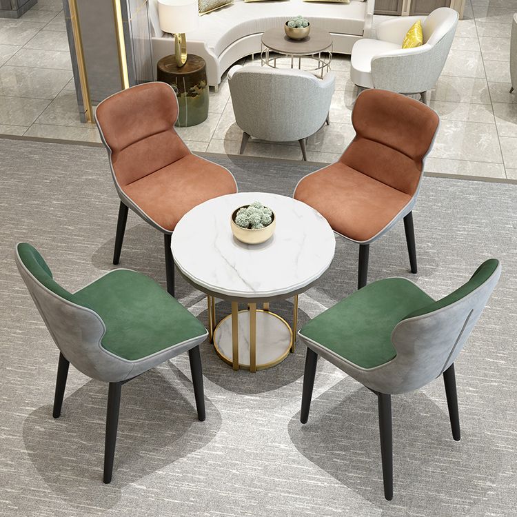 Chaise Parsons de style industriel, chaises de salle à manger sans accoudoirs avec pieds en métal