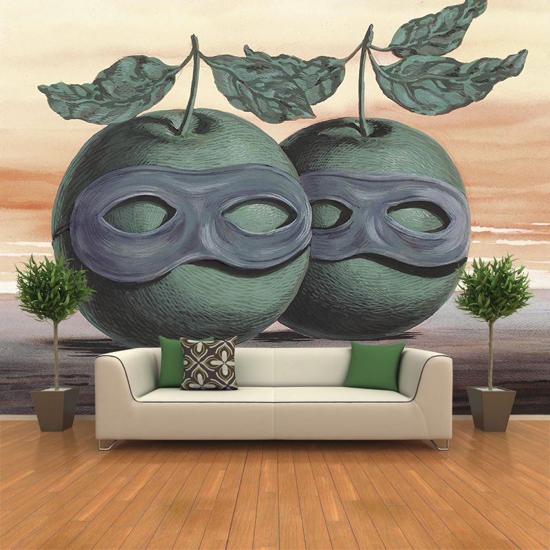 Grey-Green Surrealistic Wallpaper Murals Large the Hesitation Waltz Wall Covering for Accent Wall