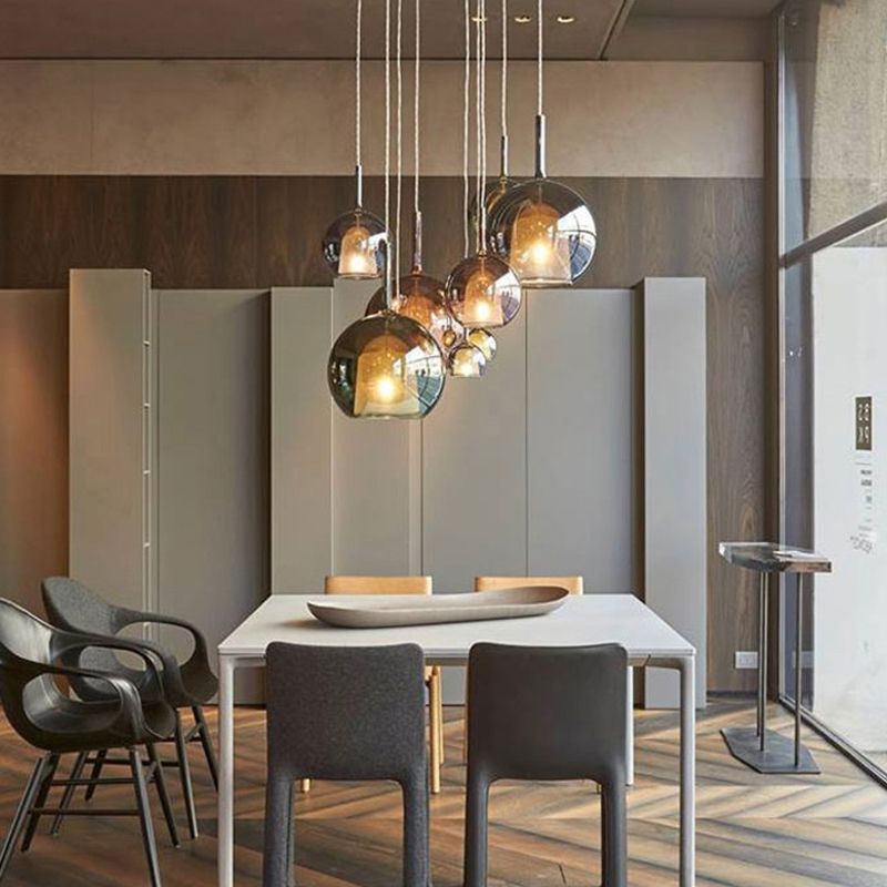 Pendante de style moderne 1 lumière minimalisme Verre Lumière suspendue pour la salle à manger
