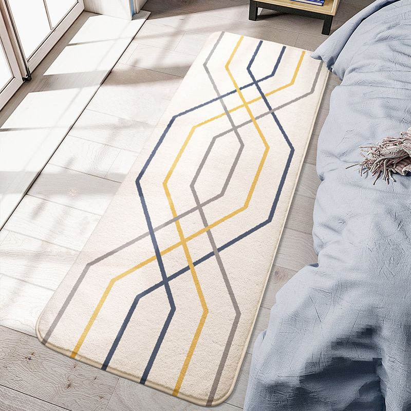 Relaxing Bedroom Rug Multi Colored Geometric Print Indoor Rug Lamb Wool Non-Slip Backing Stain-Resistant Area Carpet