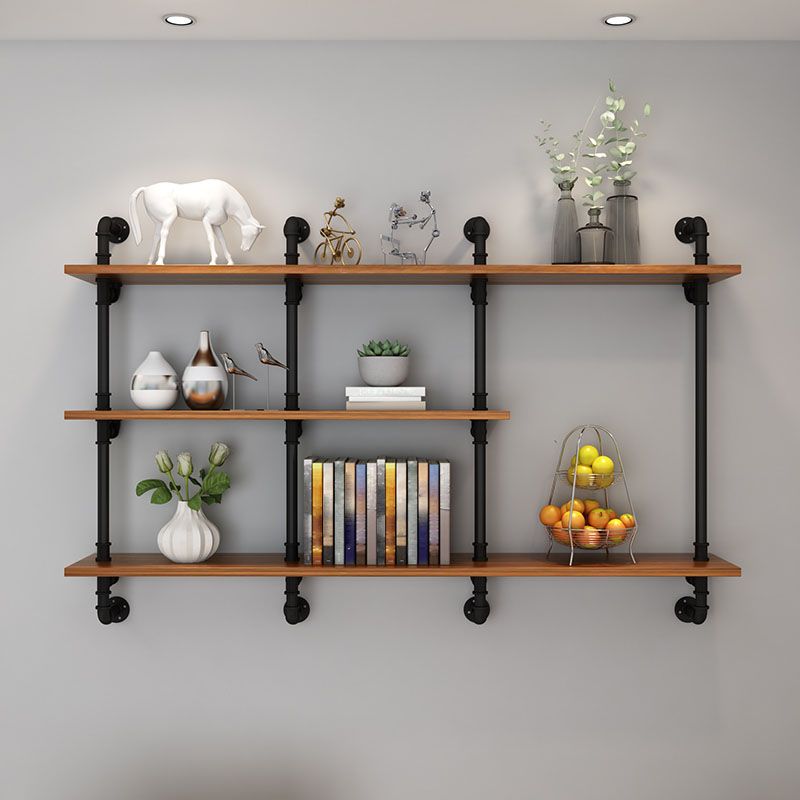 Industrial Engineered Wood Bookcase Closed Back Floating Bookshelf