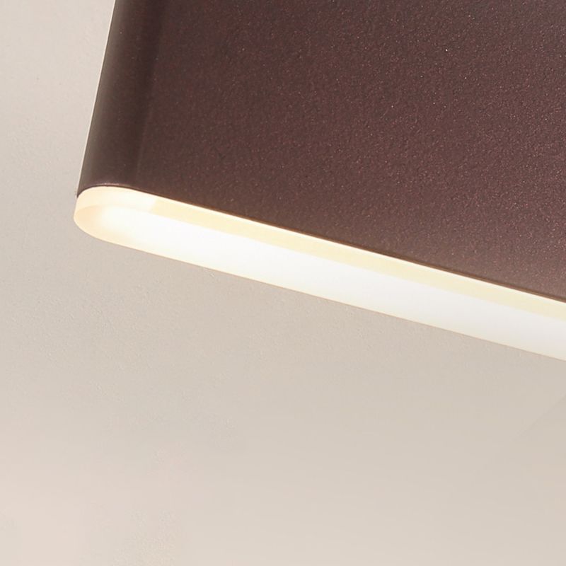 Rectangle Shape Metal Wall Light Modern Style Single Light Wall Mount Lighting