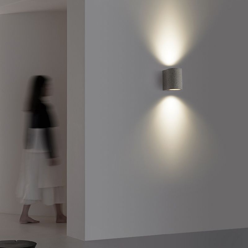 Cylindrical Cement Wall Washer Sconce Nordic Style Hallway Wall Light Fixture