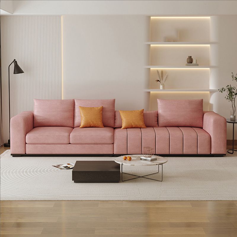 Contemporary Faux Leather Living Room Square Arm Standard Seating