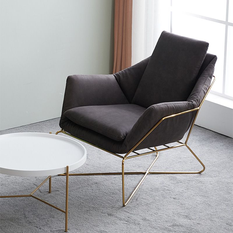 Arm Chair 27.55" L x 27.55" W x 29.52" H Cross Accent Armchair with Loose Back