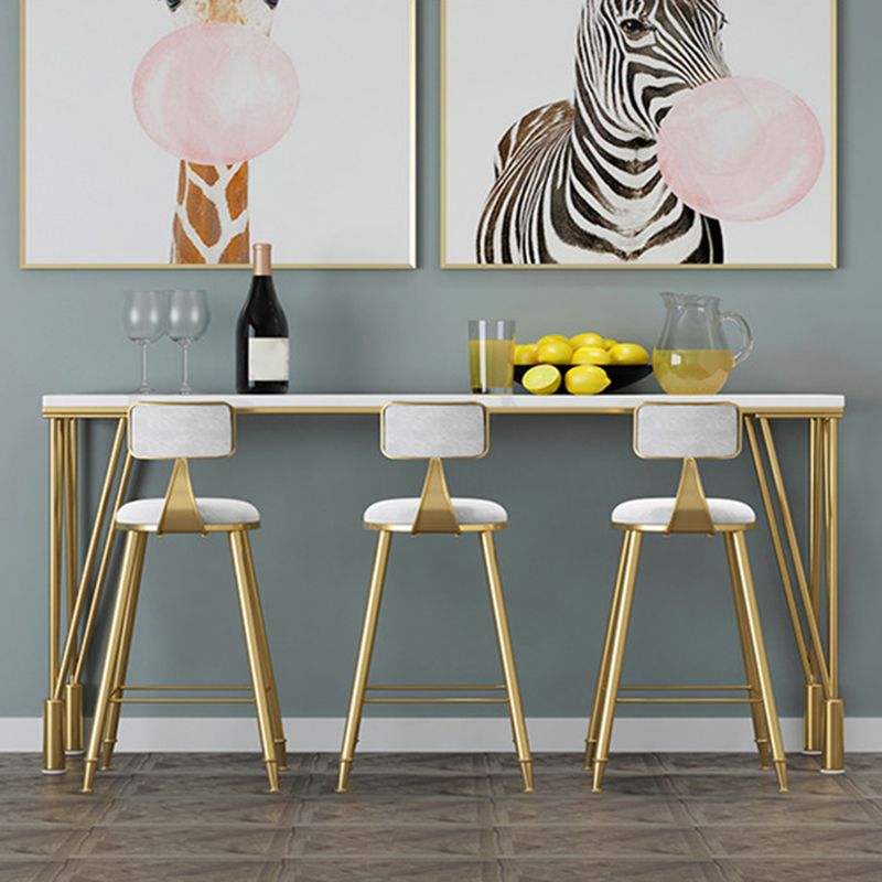 Modern 1/4/7 Pieces Bar Table Set Rectangle Stone Counter Table with High Stools