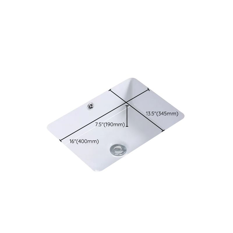 Modern Bathroom Sink Rectangular Vessel Lavatory Sink Pop-Up Drain