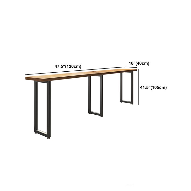 Modern Bar Table Set 1/7 Pieces Rectangle Wood Counter Table with Stools for Balcony