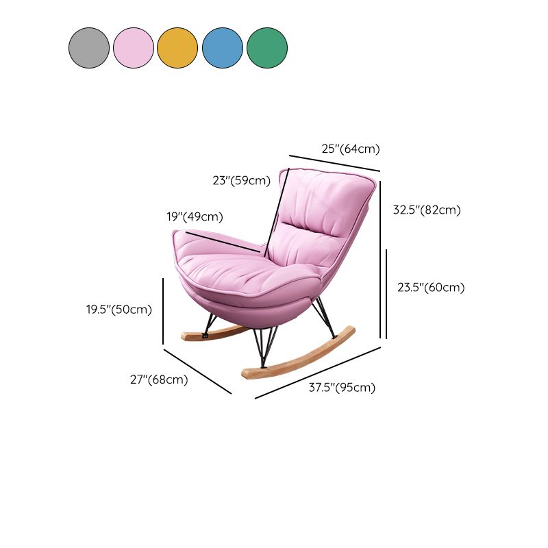 Modern Glider Upholstered Chair Button-Tufted Rocking Accent Chair with Dark Legs