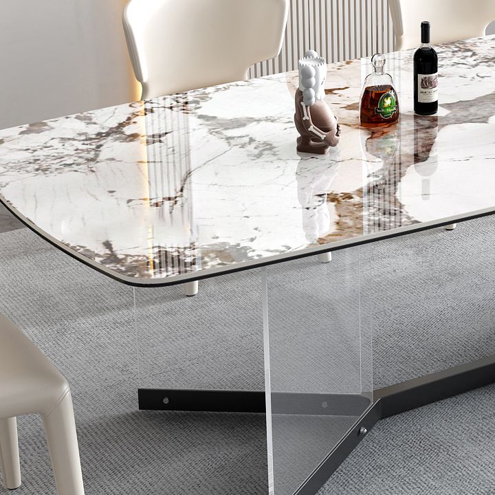 Contemporary 1/4/5/6/7 Pieces Dining Set Trestle Table Table Set for Home Use