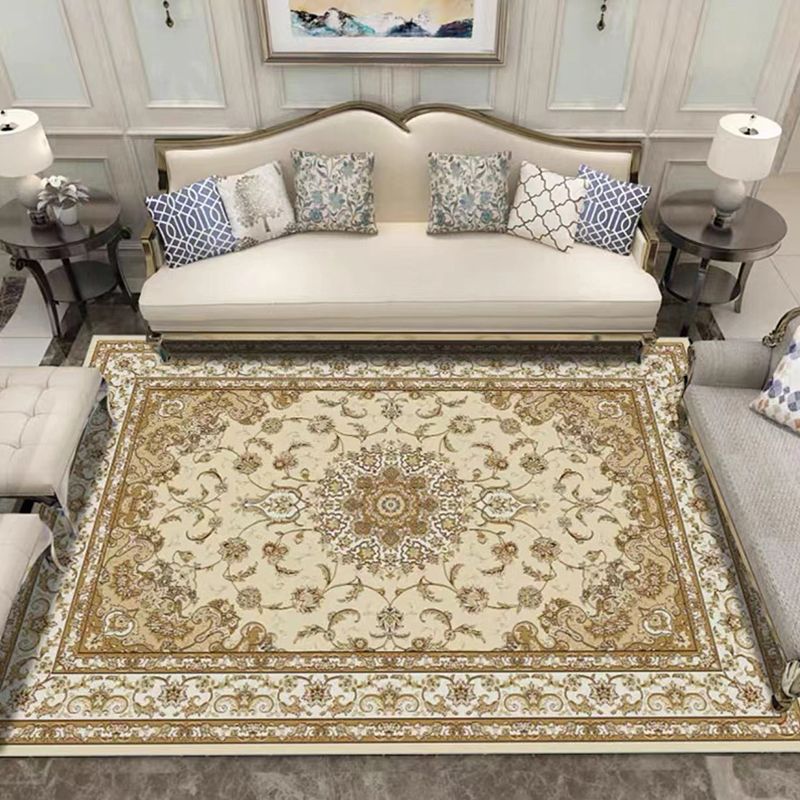 Navy Bohemian Carpet Polyester Graphic Carpet Washable Carpet for Living Room