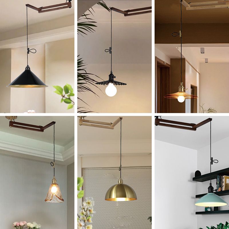 Modern Minimalist Hanging Light Wooden Pendant Lighting Fixture for Sitting Room