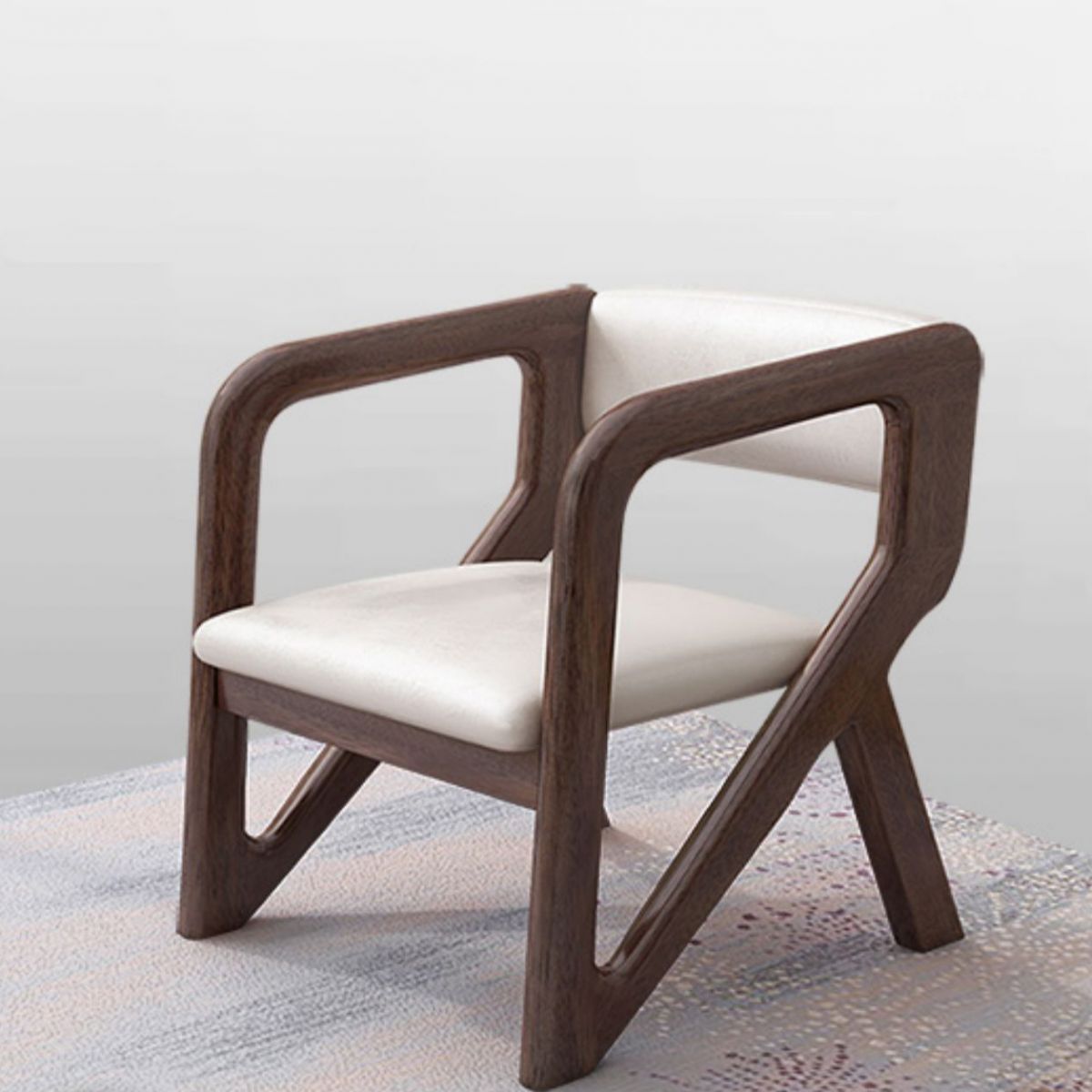 Open Back Arm Chairs Solid Wood Dining Chairs for Dining Room