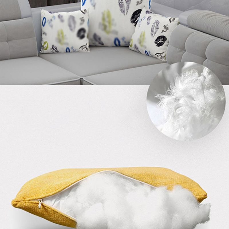 33.46"High Fabric Sloped Arms Sectional Sofa with 2 Cup Holders,White
